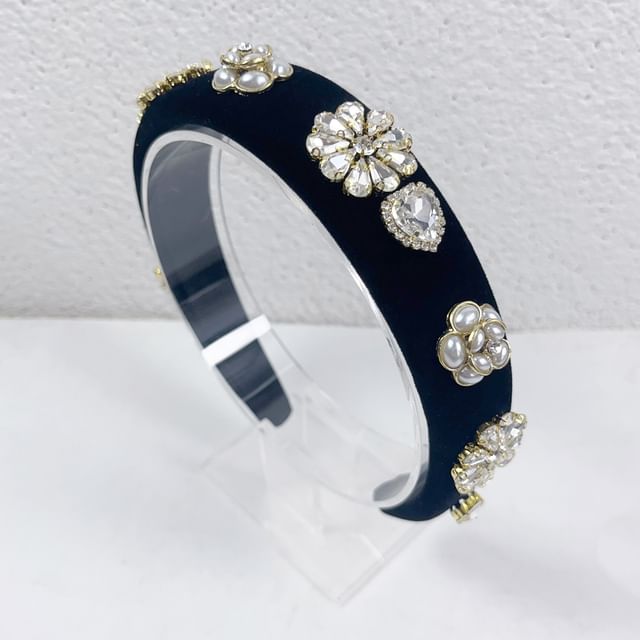 Gemstones Rhinestone Hair Flower Band