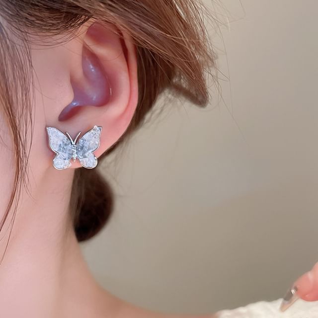 Butterfly Floral (Various Faux Pearl Earring Crystal Alloy Designs) /