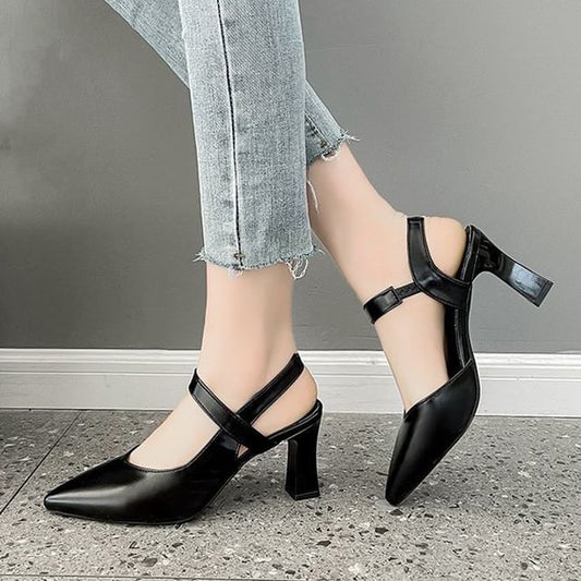Sandals Heel Slingback Plain High