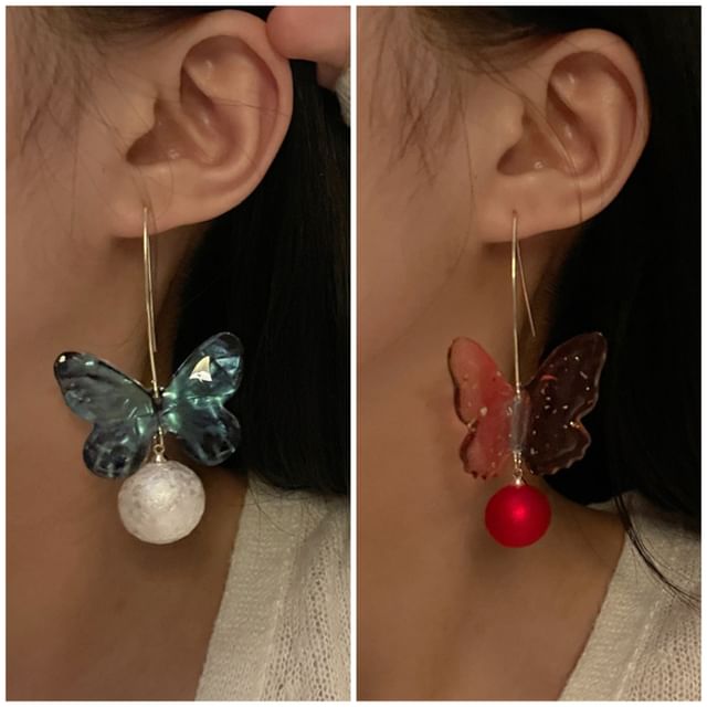 Butterfly Bead Hook Earring Drop