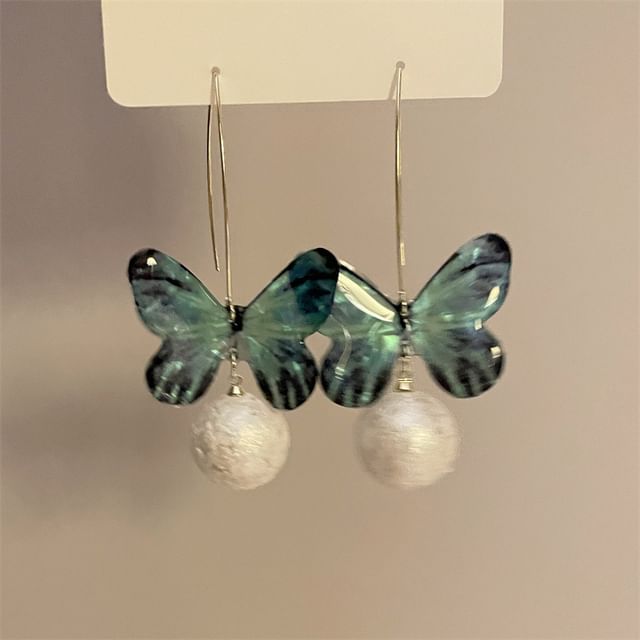 Butterfly Bead Hook Earring Drop