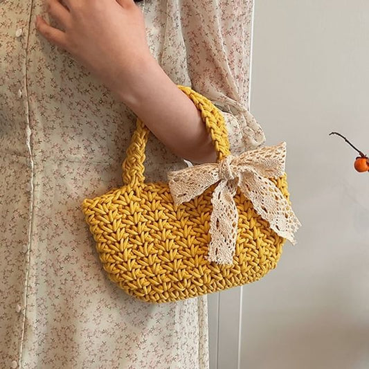 Woven Bow Bag Tote