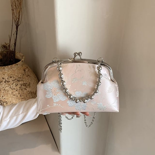 Jacquard Lock Crossbody Bag Floral Kiss