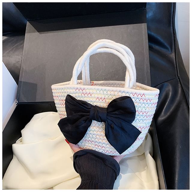 Tote Bow Woven Bag
