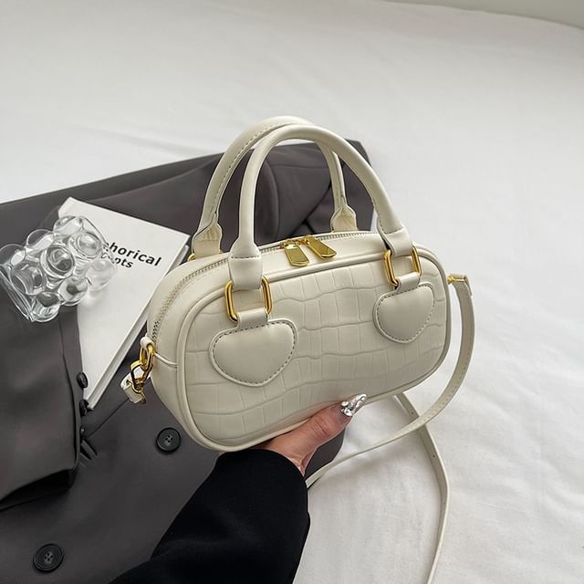 Crossbody Bag Handle Grain Croc Top