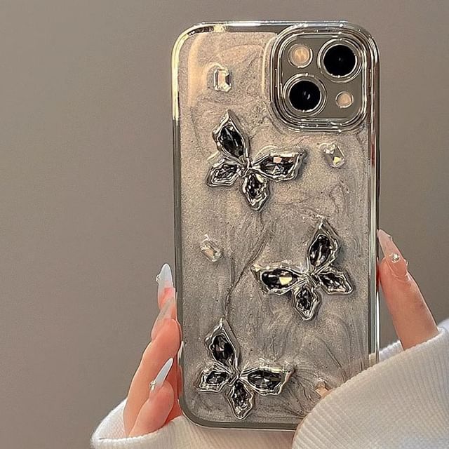 Case Phone Butterfly Rhinestone