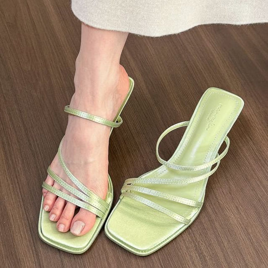 Sandals Strappy Slide Heel Kitten