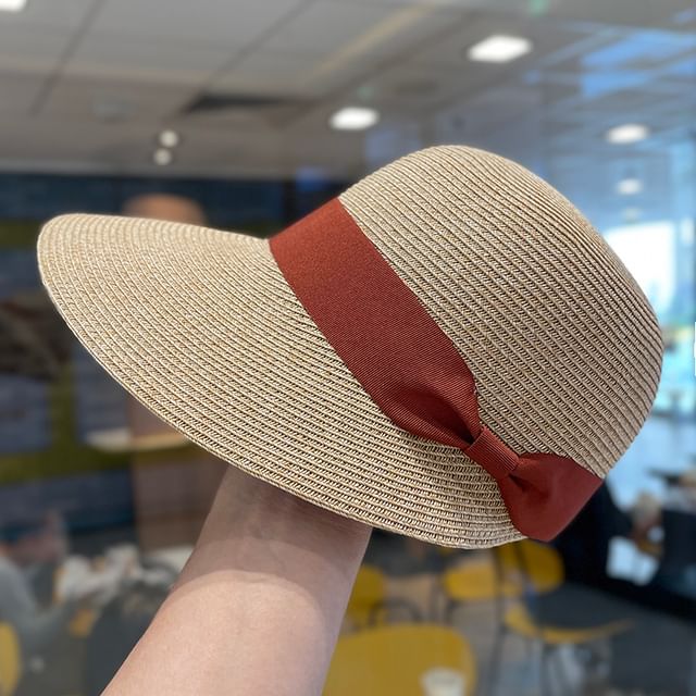 Sun Hat Straw Bow