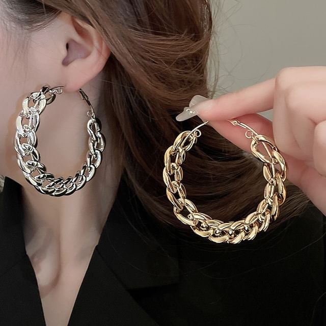 Earring Chained Hoop
