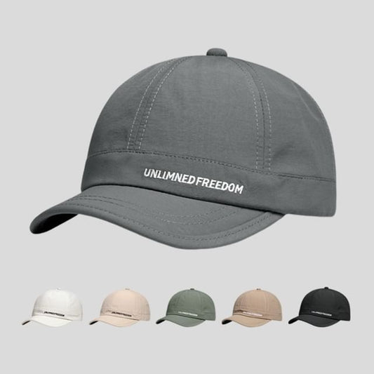 Brim Baseball Short Lettering Embroidered Cap