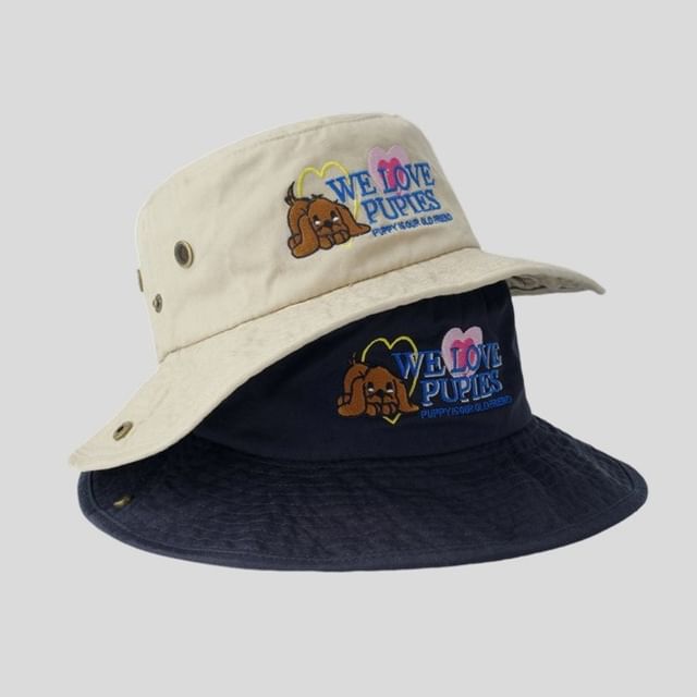 Hat Cartoon Bucket Embroidered