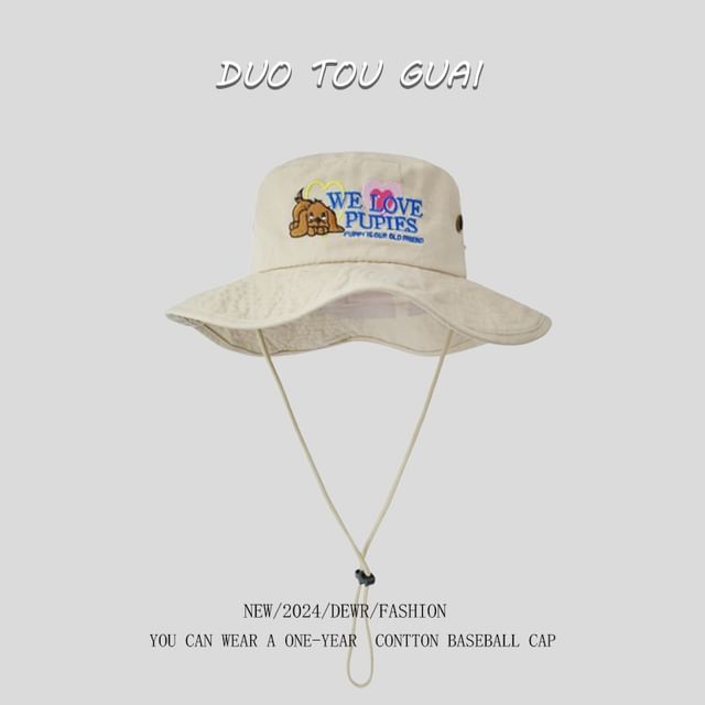 Hat Cartoon Bucket Embroidered