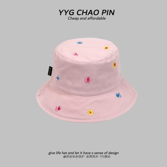 Hat Embroidered Bucket Floral