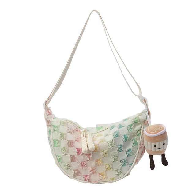 Distressed Crossbody Bag Patterned Fabric