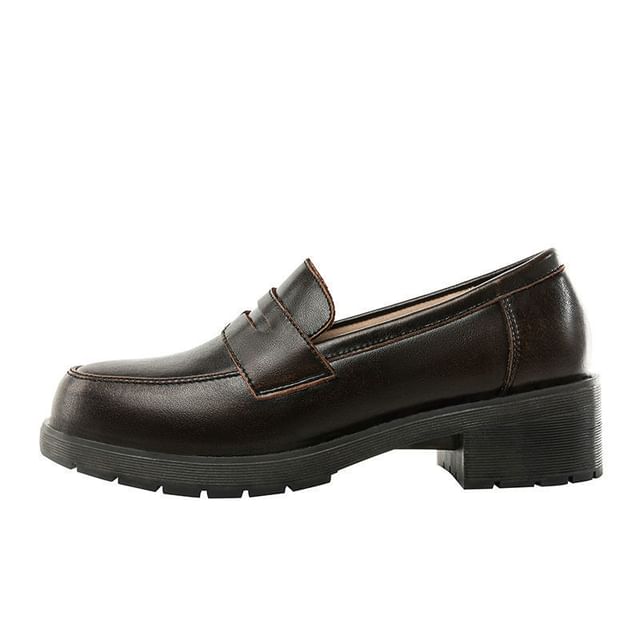Loafers Faux Plain Leather