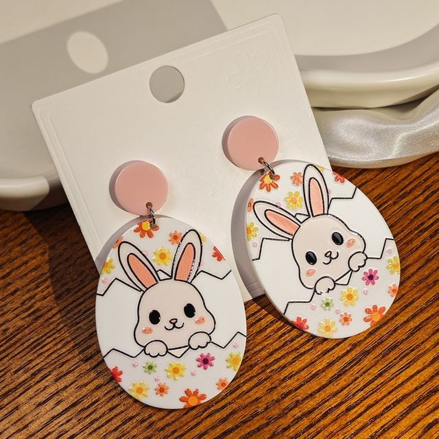 Rabbit Acrylic Drop Earring