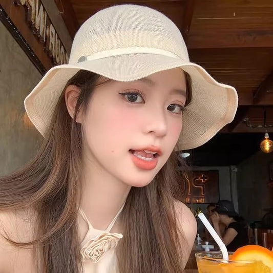 Ruffle Bucket Hat Cotton Linen