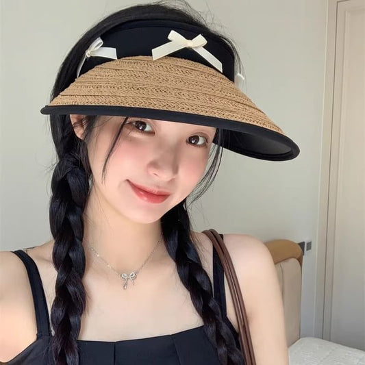 Piped Sun Ribbon Straw Hat
