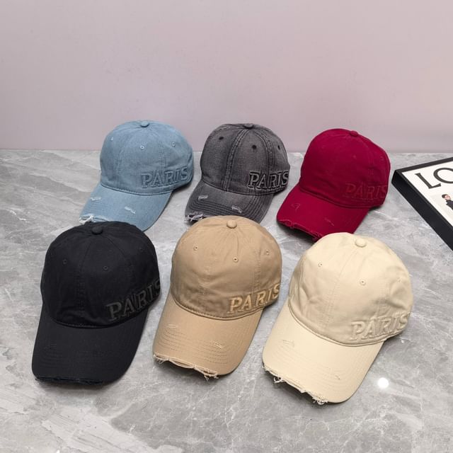 Distressed Embossed Cap Lettering Baseball