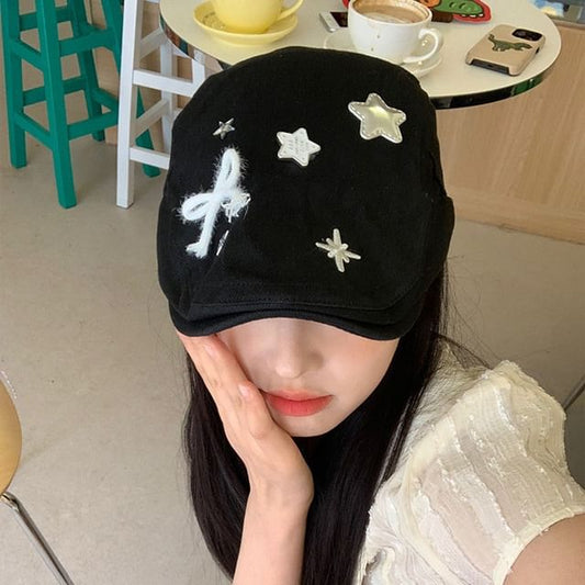 Applique Cap Flat Star Bow