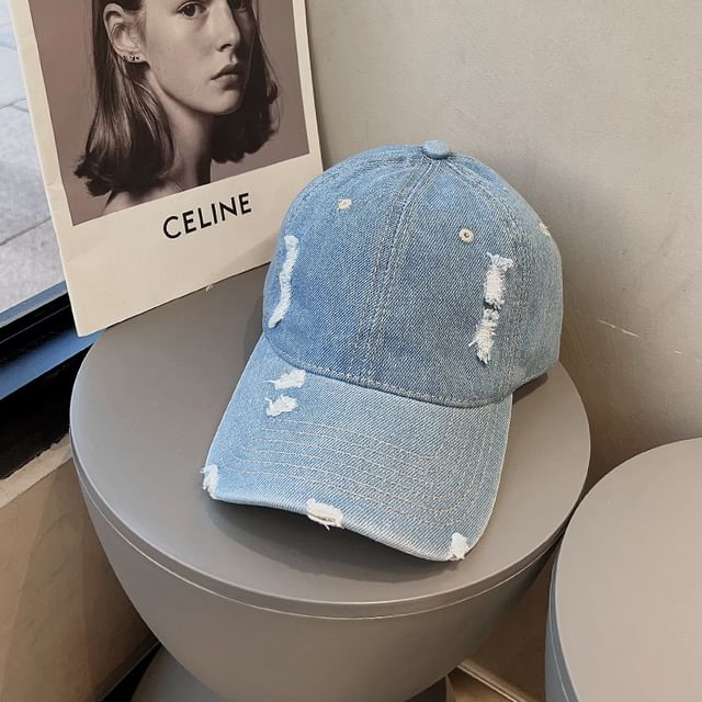 Denim Washed Cap Distressed Baseball