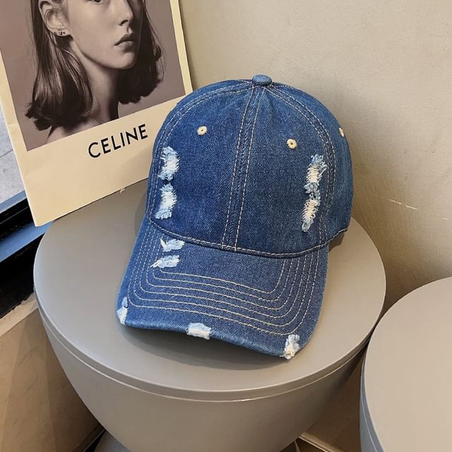 Denim Washed Cap Distressed Baseball