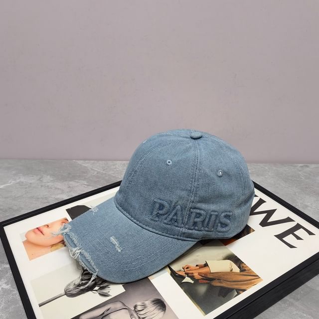 Distressed Embossed Cap Lettering Baseball