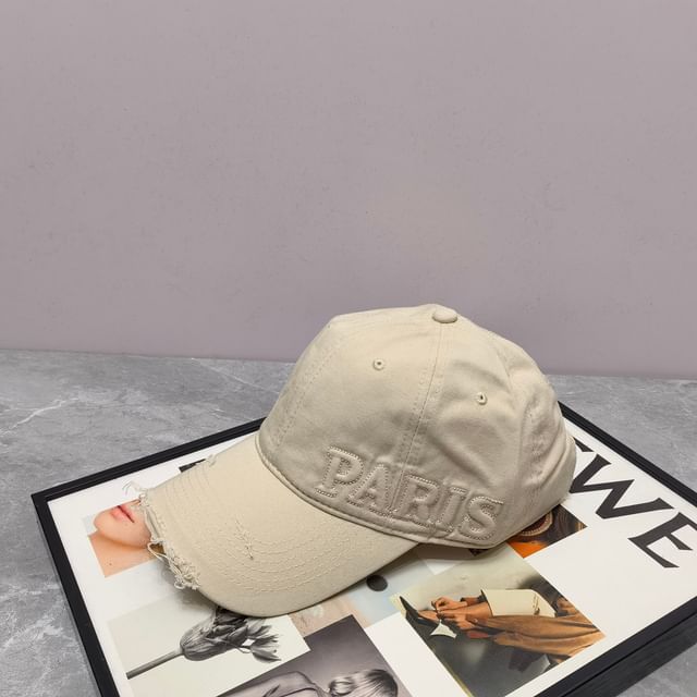 Distressed Embossed Cap Lettering Baseball