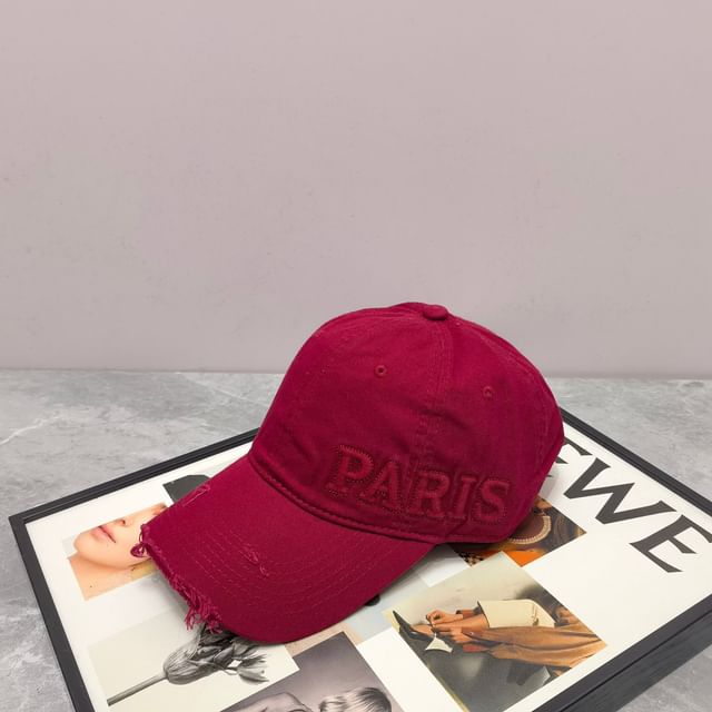 Distressed Embossed Cap Lettering Baseball