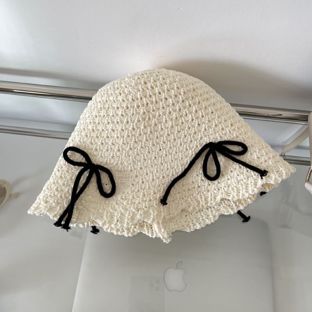 Bucket Bow Knit Hat
