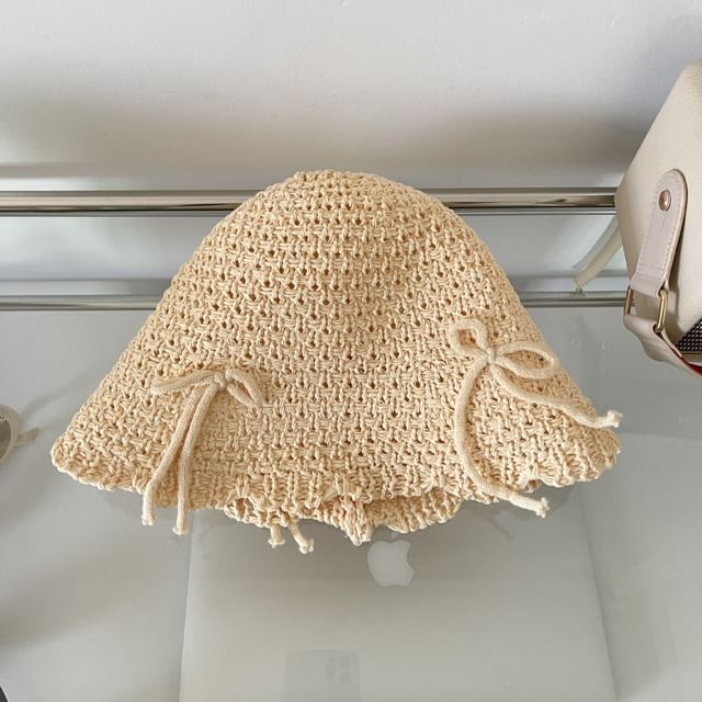 Bucket Bow Knit Hat