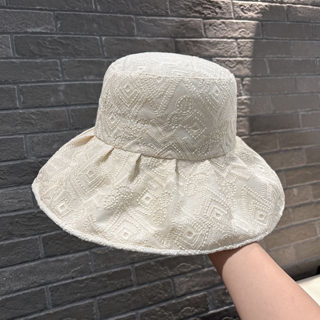 Embroidered Pattern Hat Bucket