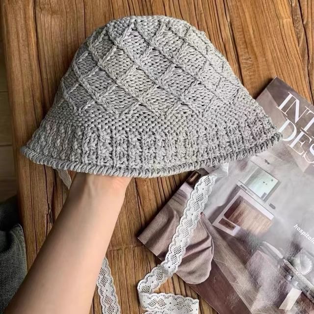 Hat Knit Bucket Plain