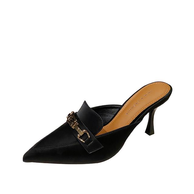 Horsebit Toe High Mules Heel Pointed