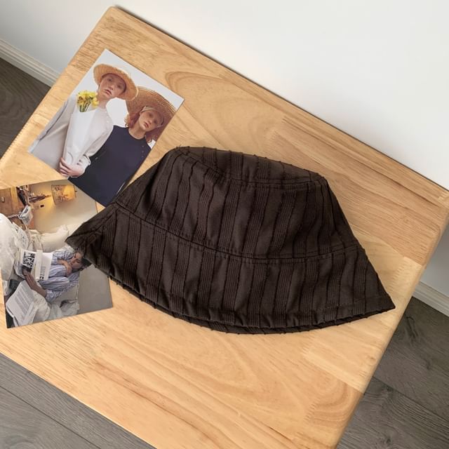 Frayed Plain Bucket Hat