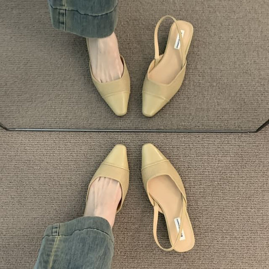 Square Pumps Cap Toe Slingback