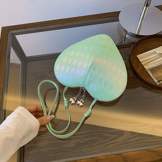 Crossbody Leather Faux Heart Shape Bag