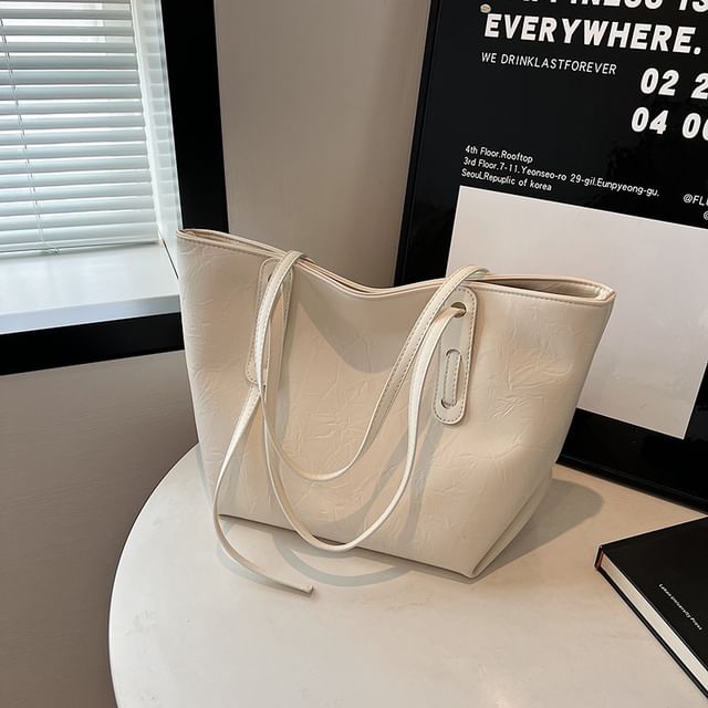 Leather Tote Faux Plain Bag