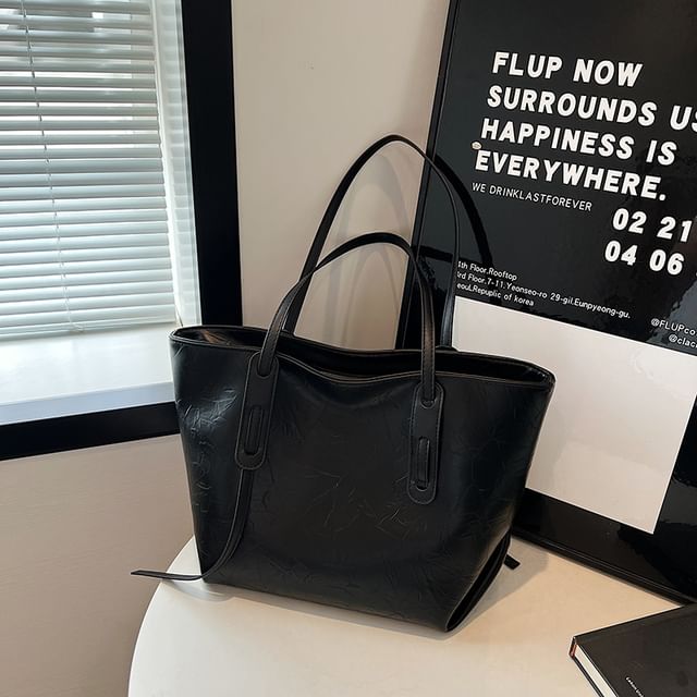 Leather Tote Faux Plain Bag