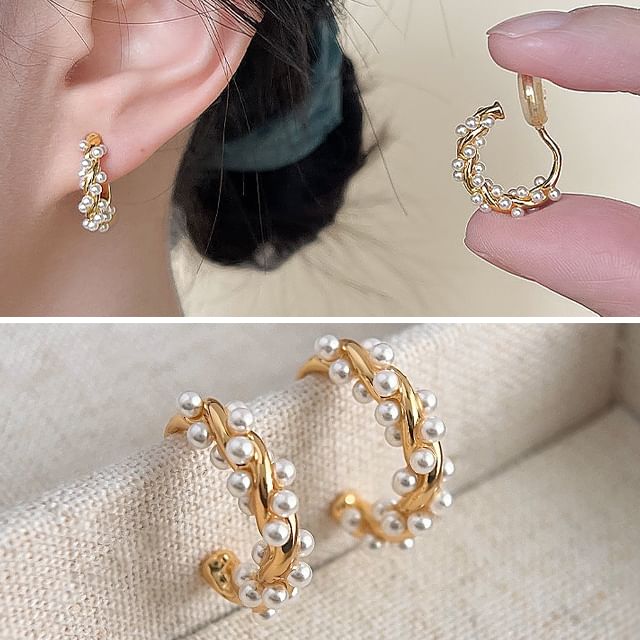 Ear Alloy Faux Pearl Cuff