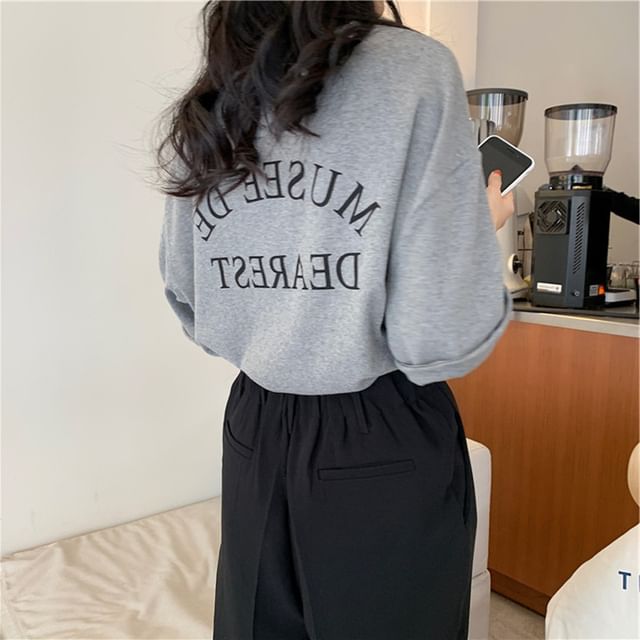 Lettering Crew Neck T-Shirt Print Short-Sleeve