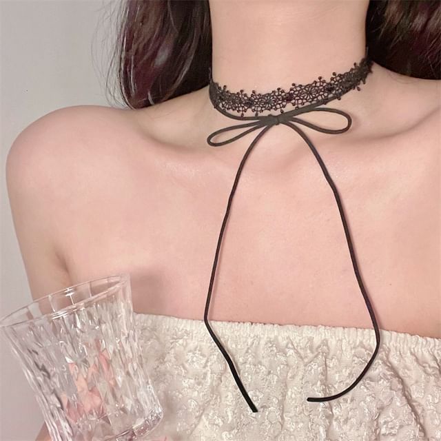 Black Choker Lace Necklace