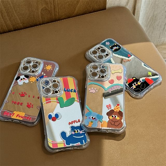Phone Cartoon Mirrored Case