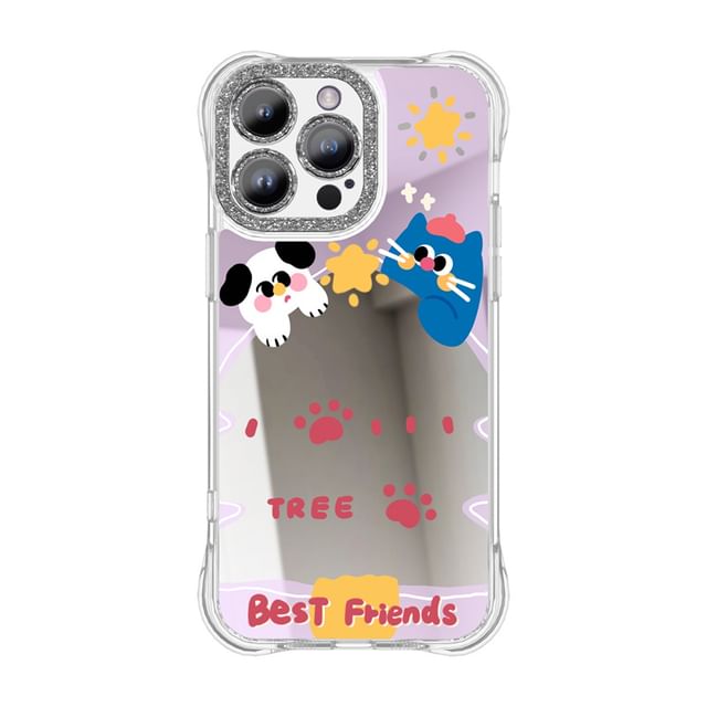 Phone Cartoon Mirrored Case