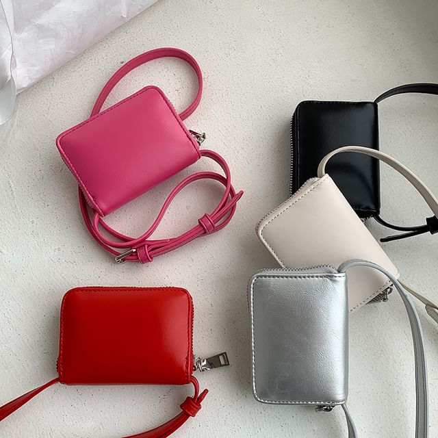 Leather Bag Plain Crossbody Faux