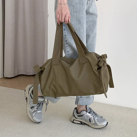 Bag Bow Plain Tote Accent Nylon