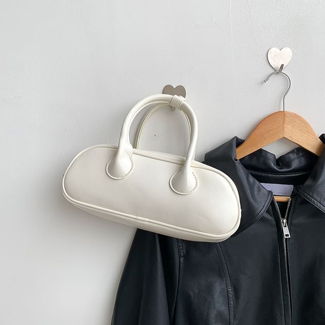 Crossbody Handle Bag Leather Plain Faux Top