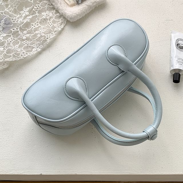 Crossbody Handle Bag Leather Plain Faux Top