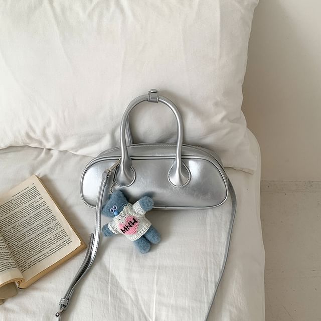 Crossbody Handle Bag Leather Plain Faux Top