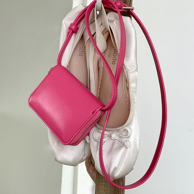 Leather Bag Plain Crossbody Faux